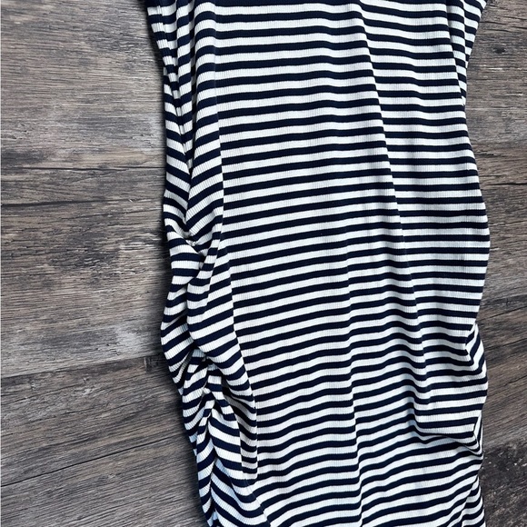 A New Day Black and White Sleeveless Maxi Dress with V-Neck and Sheath Style - Picture 3 of 5